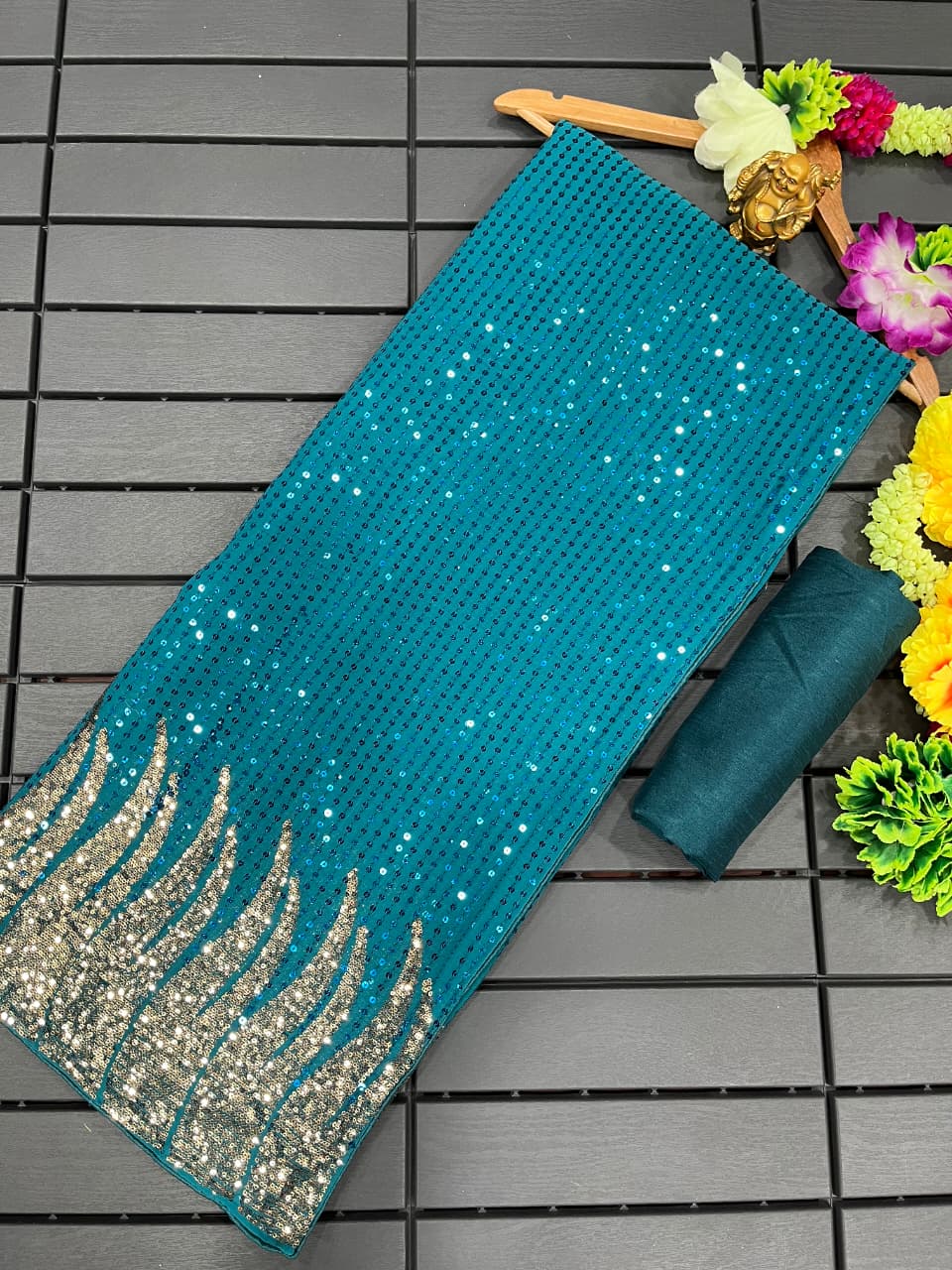 Heavy dual sequence sarees