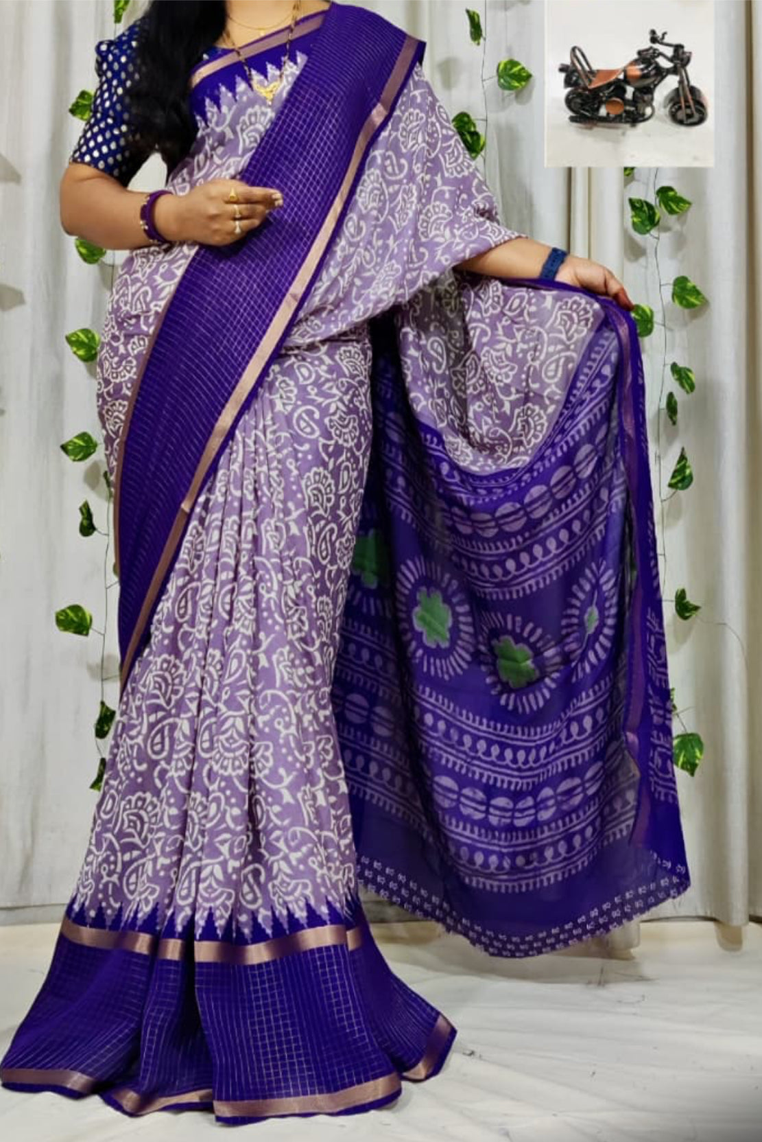 Premium Georgette with checks border